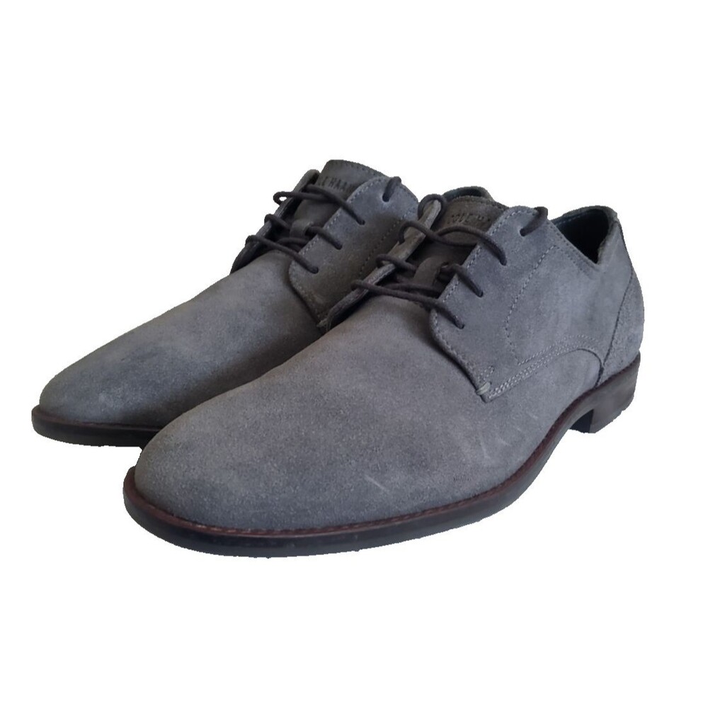 COLE HAAN GRAND 360 AEROCRAFT LACE UP SUEDE DRESS SHOES C29813 GRAY MEN SZ 10.5M
